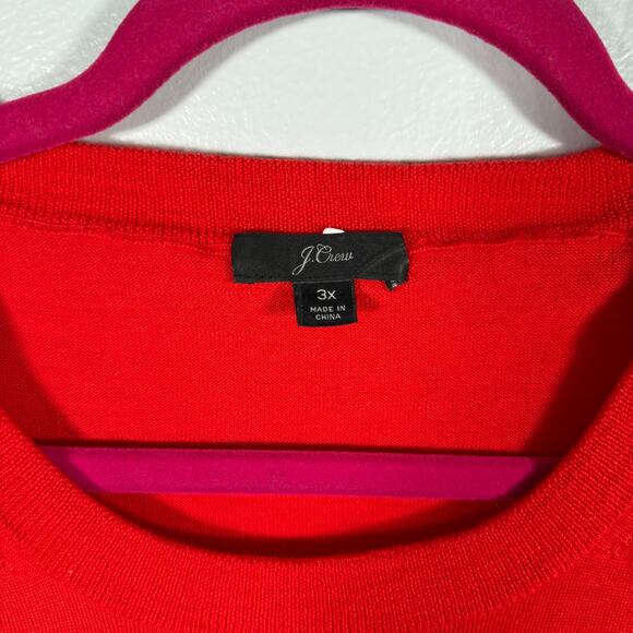 J. Crew 3X 100% Merino Wool Tippi Crewneck Lightweight Pullover Sweater Red - Picture 4 of 5